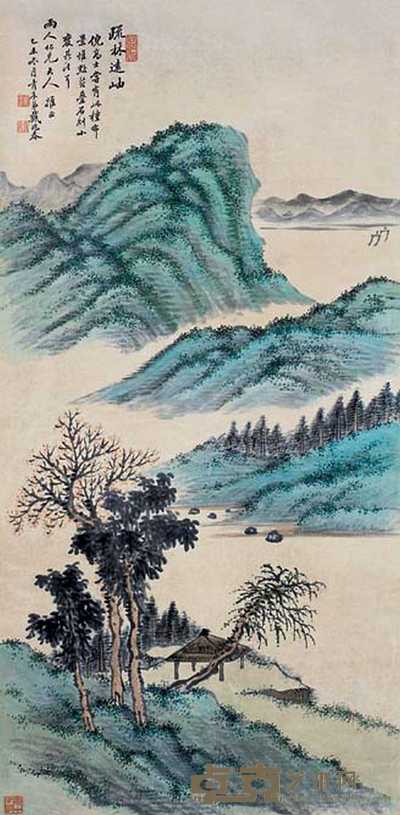 戴兆春 疏林远岫 立轴 65×32cm